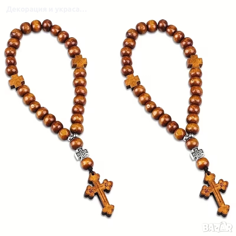 ДЪрвени молитвени гривнички подарък за гости на  Кръщене, снимка 1
