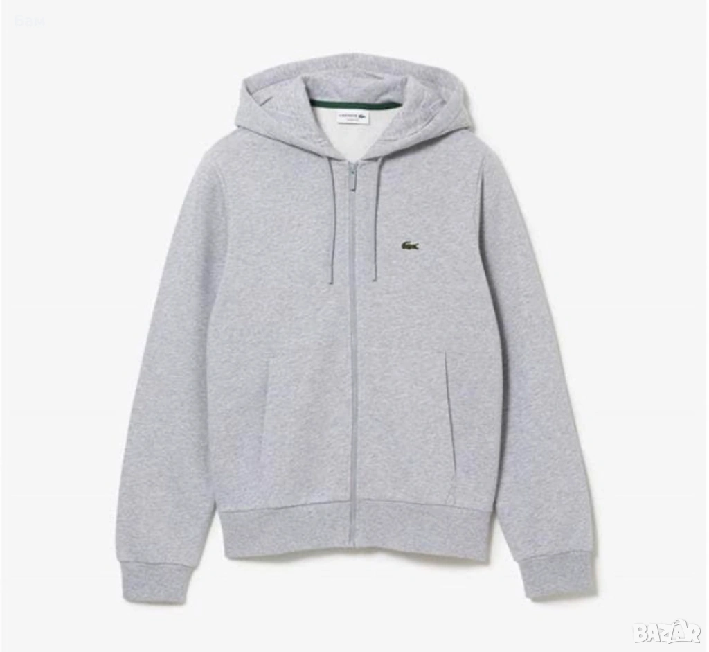 Оригинално мъжко горнище с качулка и цял цип Lacoste размер Л, снимка 1