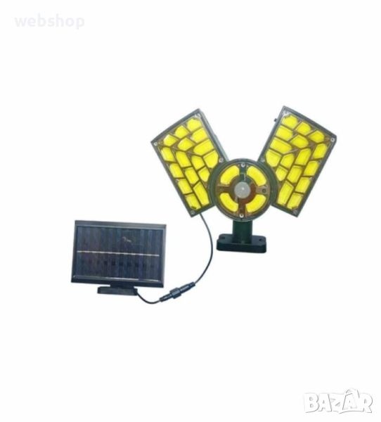 Мощна Триглава Соларна Лампа с Отделен Панел, 5 нетра кабел, 50W, снимка 1