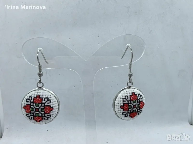 Обеци с бродерия , снимка 1