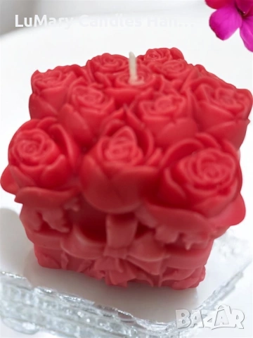 Свещ “ Градината на любовта”, снимка 4 - Декорация за дома - 53225064