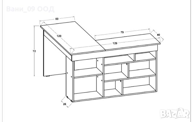 Голямо ъглово бюро с етажерка , снимка 3 - Бюра - 45265375