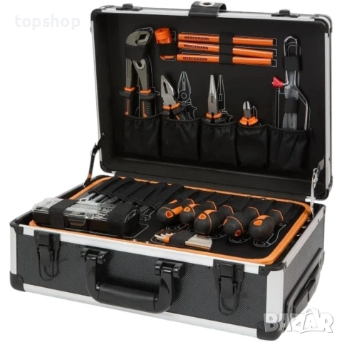 Чисто нов, в оригиналната запечатка! Комплект инструменти Werckmann, 104 части, алуминий, 46 см..., снимка 7 - Гедорета - 51637858