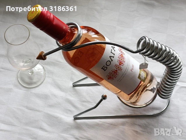 Оригинална стойка за бутилки вино, благородна стомана за презентации и лесно наливане в чаши, снимка 2 - Други стоки за дома - 53519687
