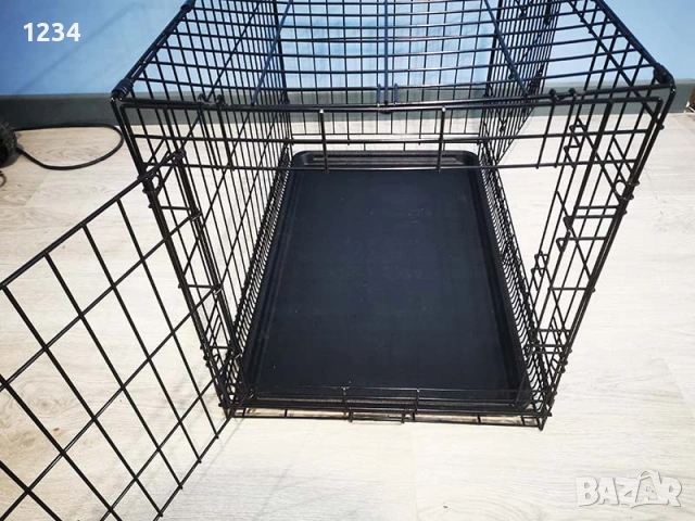 метална сгъваема клетка за куче 77x49x54см за транспорт и стационар, снимка 2 - За кучета - 54296938