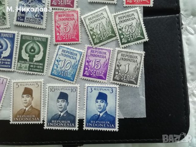 Пощенски марки Индонезия 1951, снимка 5 - Филателия - 45747007