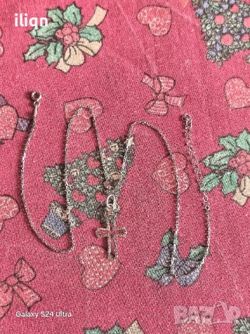 Сребърен синджир с кръст. От 39 до 44см. Цена 21,99лв. За Севлиево безплатна доставка., снимка 2 - Колиета, медальони, синджири - 51464306