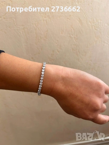 Сребърна гривна с цирконии , снимка 7 - Гривни - 54134053