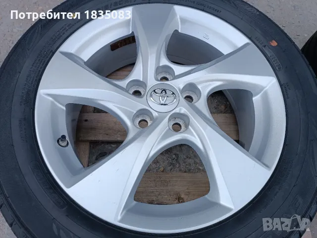 Лети джанти 17ки 5х114.3 Toyota + нови летни гуми 215/60/17 Dunlop, снимка 4 - Гуми и джанти - 49508869