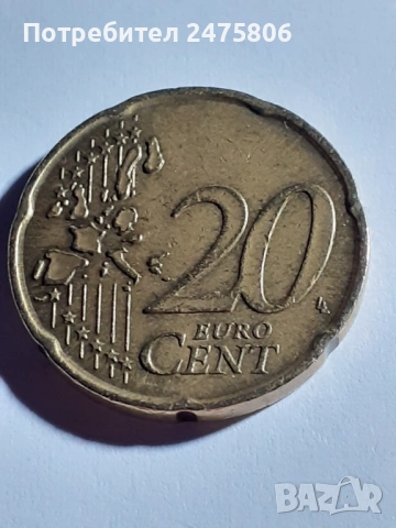 Колекционерска монета - 20 евро цента- 2002г., снимка 5 - Нумизматика и бонистика - 53306546