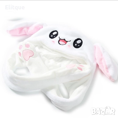 Подвижна шапка зайче с мърдащи се уши и LED светлини, снимка 4 - Музикални играчки - 52799633