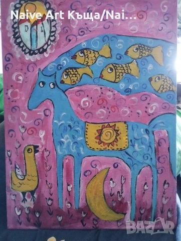 Картина платно маслени бои акрилни бои размер ш.32/в.42, снимка 3 - Картини - 53735016