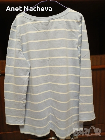 ЕЛЕК с две лица, с цип, джобове и блуза плътна, рае синьо бяло, снимка 7 - Блузи с дълъг ръкав и пуловери - 52346388