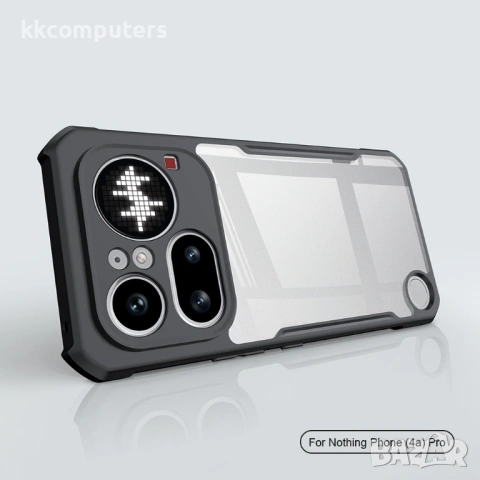 XUNDD Прозрачен Калъф за Nothing Phone (4a) Pro - TPU+Акрил, Airbag, 0.8mm защита, Черен, снимка 2 - Калъфи, кейсове - 54250194