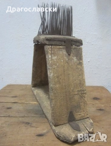 Различни: СТАР битов ДАРАК ЧЕПКАЛО за ВЪЛНА дърво метал, инструмент, мотовилка, мотовилки, битов кът, снимка 7 - Антикварни и старинни предмети - 28877157