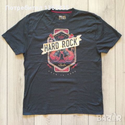 НОВА 100 % оригинална сива тениска HARD ROCK размер L / XL от Германия, снимка 2 - Тениски - 46155972