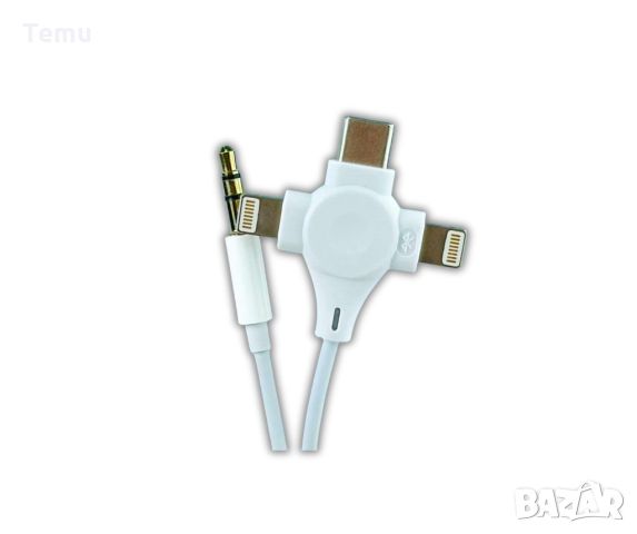 Универсален аудио кабел 3,5 mm към 2 Lightning+Type-C,Bluetooth връзка,AUX RC-008, снимка 4 - Други стоки за дома - 45589781
