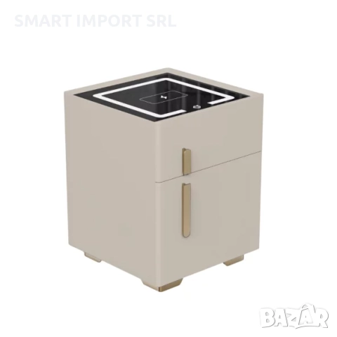 Интелигентно нощно шкафче Smart Heater, сейф, Led осветление, бял