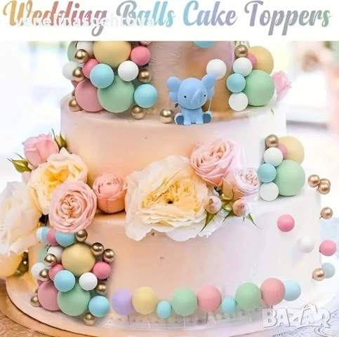115 броя топчета топки на тел от стиропор за декорация на торта , снимка 3 - Други - 50547514