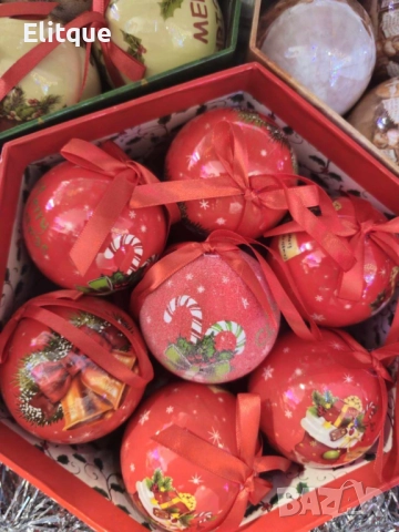 Комплект от 14 топки за елха, различни видове, снимка 14 - Други стоки за дома - 52903835