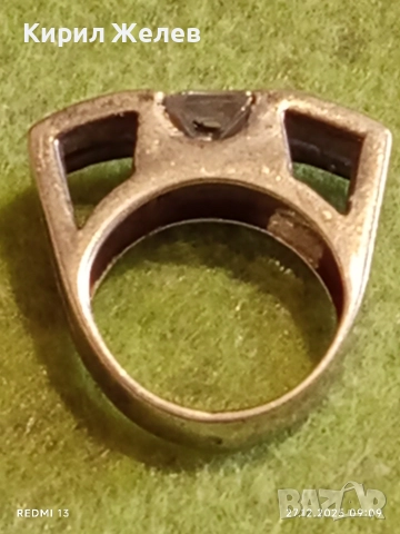 Сребърен пръстен с два камъка ТИ и АЗ масивен майсторска изработка 24873, снимка 13 - Пръстени - 52909374