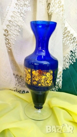 Ваза със златни цветя-чудна! , снимка 3 - Вази - 54200439