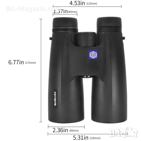 Мощен ловен бинокъл Beileshi 12×50 за лов наблюдение на птици животни природа далечни разстояния, снимка 9 - Екипировка - 50930482