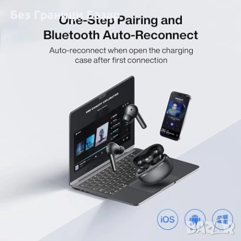 Нови Безжични слушалки Bluetooth 5.3 TWS HiFi бас ENC 4 мик IP7 с кутия за зареждане, снимка 6 - Bluetooth слушалки - 53647490