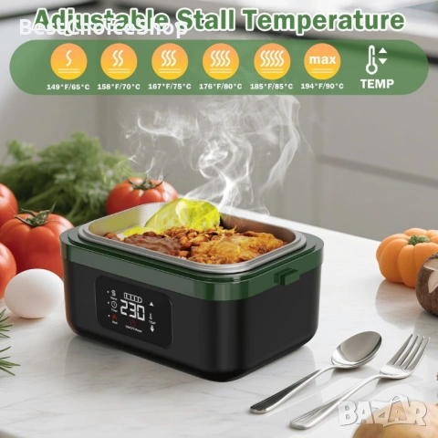 Electric Smart Lunch Box 1L, Rechargeable Self-Heating, 60W Thermo Lunch Box for Hot Food model BX88, снимка 13 - Друга електроника - 53145614