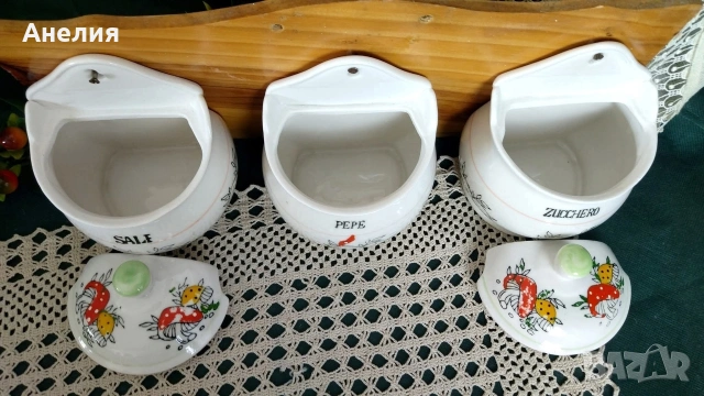 3 буркана с дървена поставка , снимка 5 - Декорация за дома - 53163273