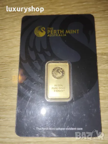 Златно кюлче 5 грама Perth Mint, снимка 3 - Нумизматика и бонистика - 47609610