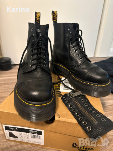 DR. MARTENS Sinclair Leather Platform Boots, снимка 5 - Дамски боти - 44972779