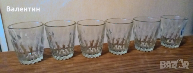 Сервиз от 6 кристални руски чаши за ракия неизползвани