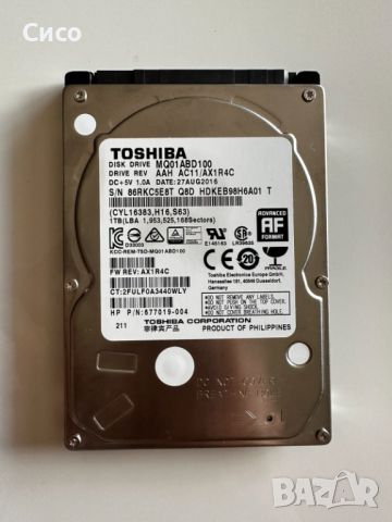 Toshiba 1TB (1000MB) хард диск -без забележки, без лоши сектори - 2.5" , снимка 4 - Твърди дискове - 39361314