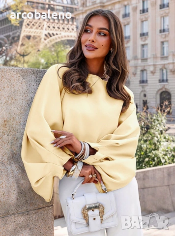 Дамска блуза с буфан ръкав Lisonn, 4цвята , снимка 4 - Блузи с дълъг ръкав и пуловери - 54150079