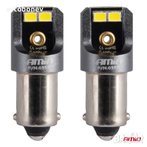 LED крушки AMIO PRO CANBUS-T4W(BA9s)12/24V, к-т/2бр./, снимка 3 - Аксесоари и консумативи - 50302681