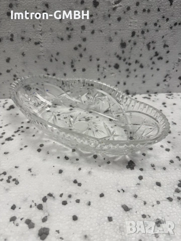 Кристална овална купа, гондола полски кристал "Violetta" 225х130х50 мм, снимка 2 - Други - 53533581