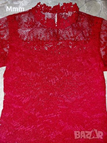 Дамска червена блуза, снимка 2 - Рокли - 45211330