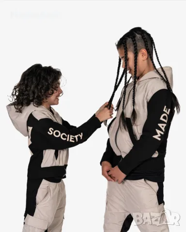 Суичър с цип и Карго панталон с райе 7-10г MADE BY SOCIETY