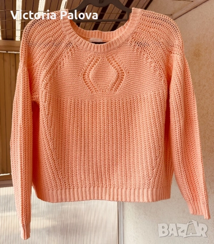 Кроп пуловер реглан в  нюанс „Peach Fuzz“ , снимка 8 - Блузи с дълъг ръкав и пуловери - 53957852