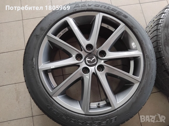 4бр. ал. джанти Mazda 6 (оригинални) 5x114,3 , 7.5 x 17 , ET50 , централен отвор 67.1мм, снимка 4 - Гуми и джанти - 53807206