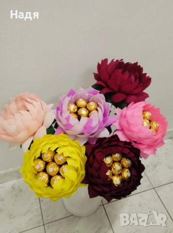 Цветя с бонбони за подарък, снимка 2 - Романтични подаръци - 52153441