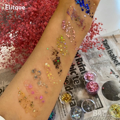 ✨ Цветен блясък за лице и коса MISS ROSE