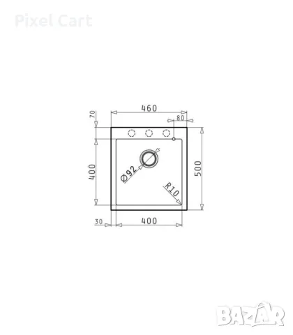 Гранитна мивка за вграждане PYRAGRANITE ISTROS 0033, снимка 2 - Мивки - 47388272