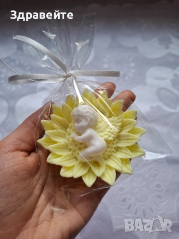 Ароматно глицериново сапунче "Ангелче в цвете", снимка 3 - Декорация за дома - 53365648