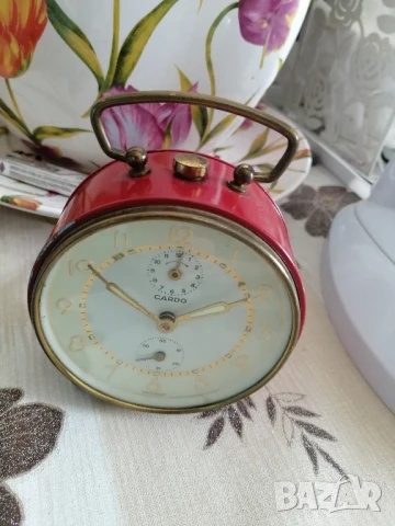 Ретро, немски часовник, будилник CARDO, снимка 3 - Антикварни и старинни предмети - 50836930