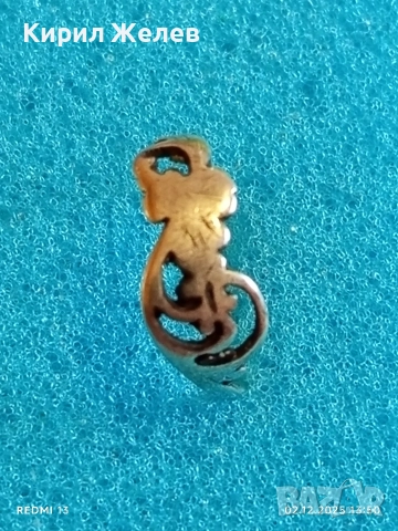 Елегантен сребърен пръстен стил АРТ НУВО майсторска ръчна изработка 52387, снимка 2 - Пръстени - 52625484