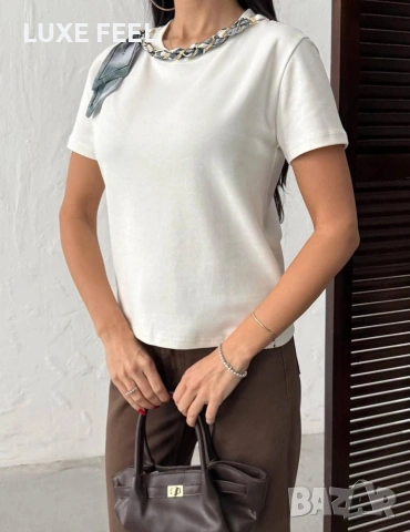 ✨Тениска с Сатенено Шалче 