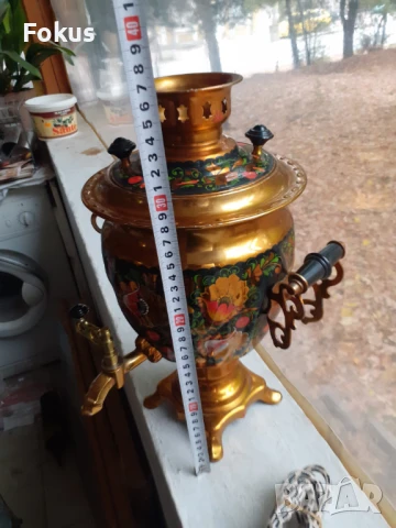 Невероятен стар руски ръчно рисуван самовар с печат, снимка 7 - Антикварни и старинни предмети - 51106923