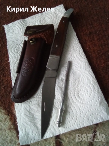 Сгъваем нож с кожена калъфка 53806, снимка 8 - Антикварни и старинни предмети - 53503766